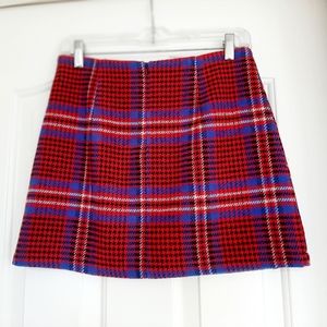 Forever 21 Plaid Wool Blend Lined Mini Skirt